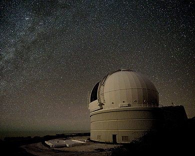 William Herschel Telescope and Milky Way. Photo by Max Alexander.