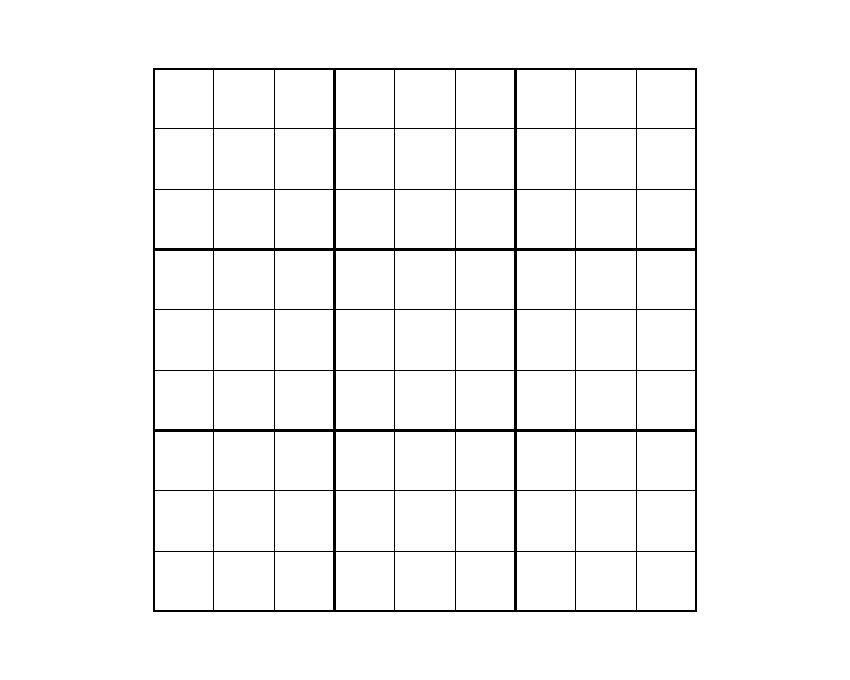 Sudoku solution grid
