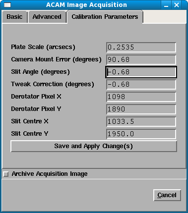 The 'Calibration Parameters' tab