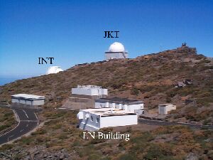 Figure 2. The Laser setup and the telescopes.