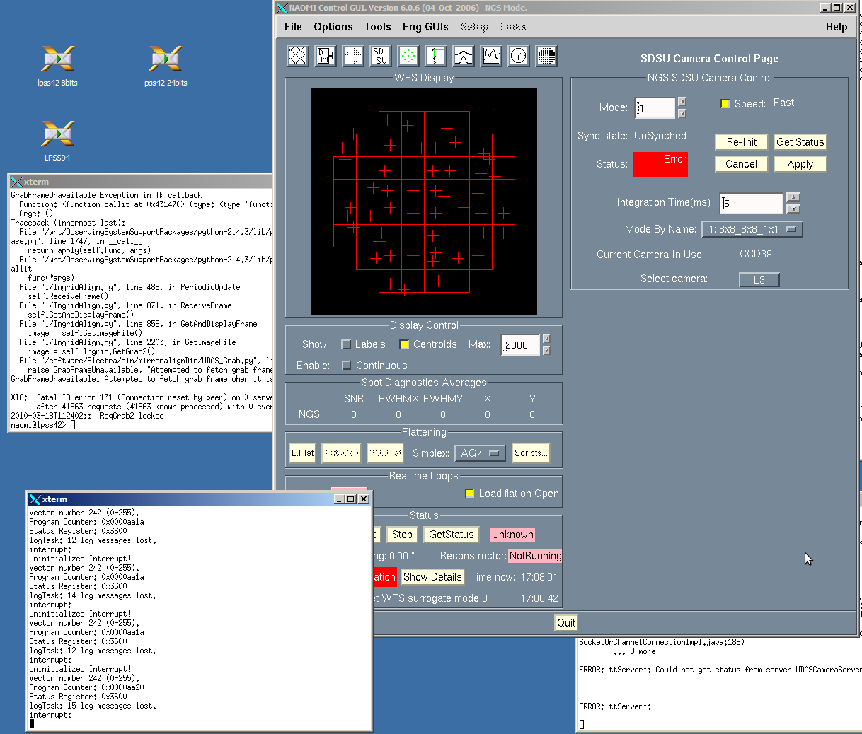 WFS camera in Error state