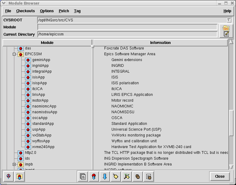 Module Browser window