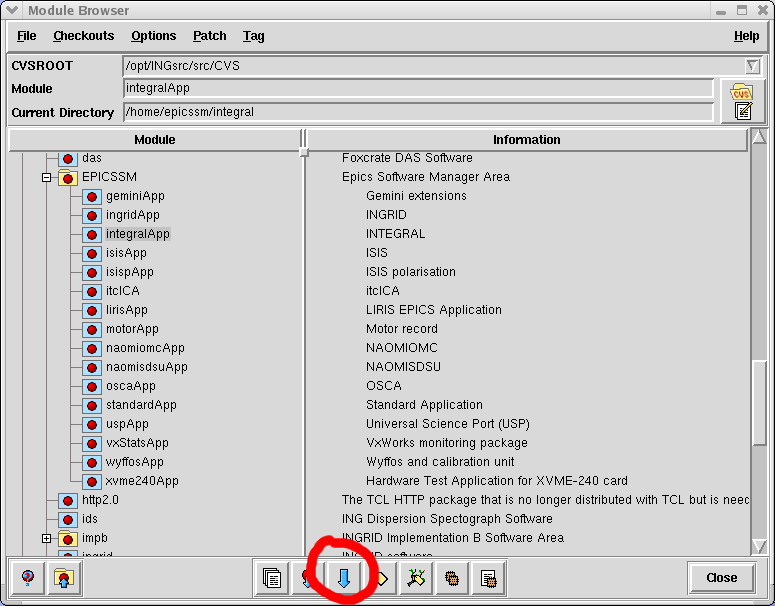 Module Browser window