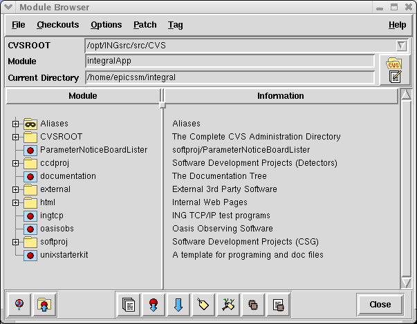 Module Browser window