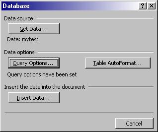Microsoft Database Window