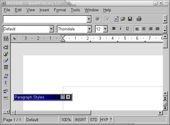 Open Office Startup window