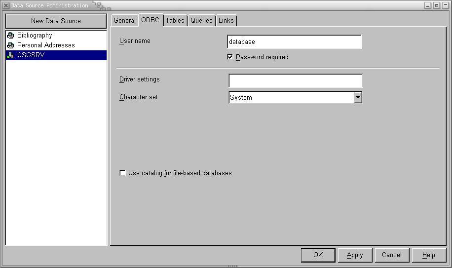 User Name and Password