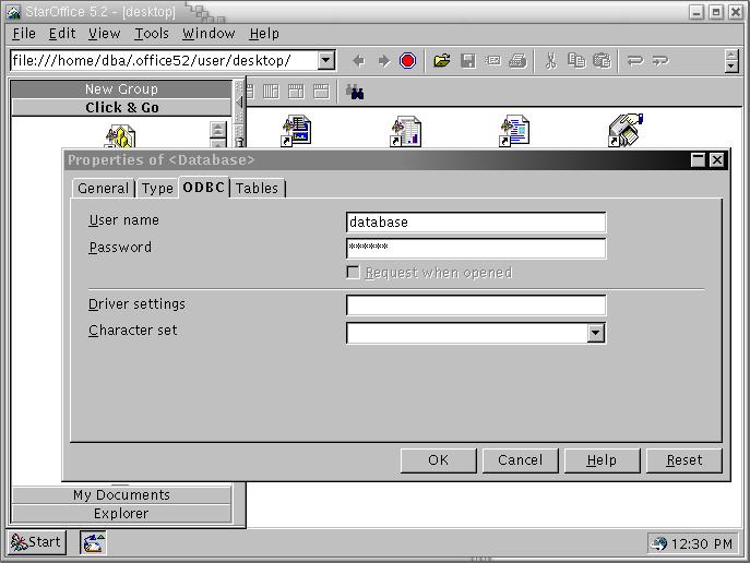 User Name and Password