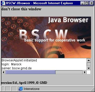 Screenshot JBrowser console