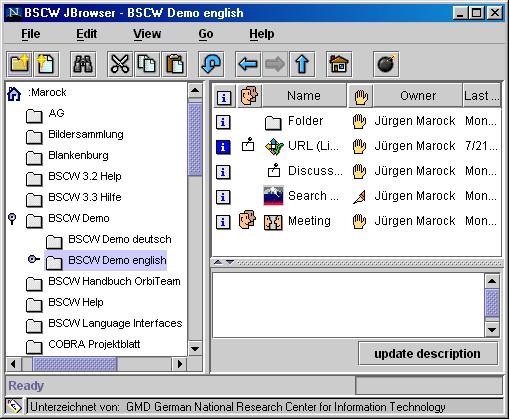 Screenshot JBrowser window